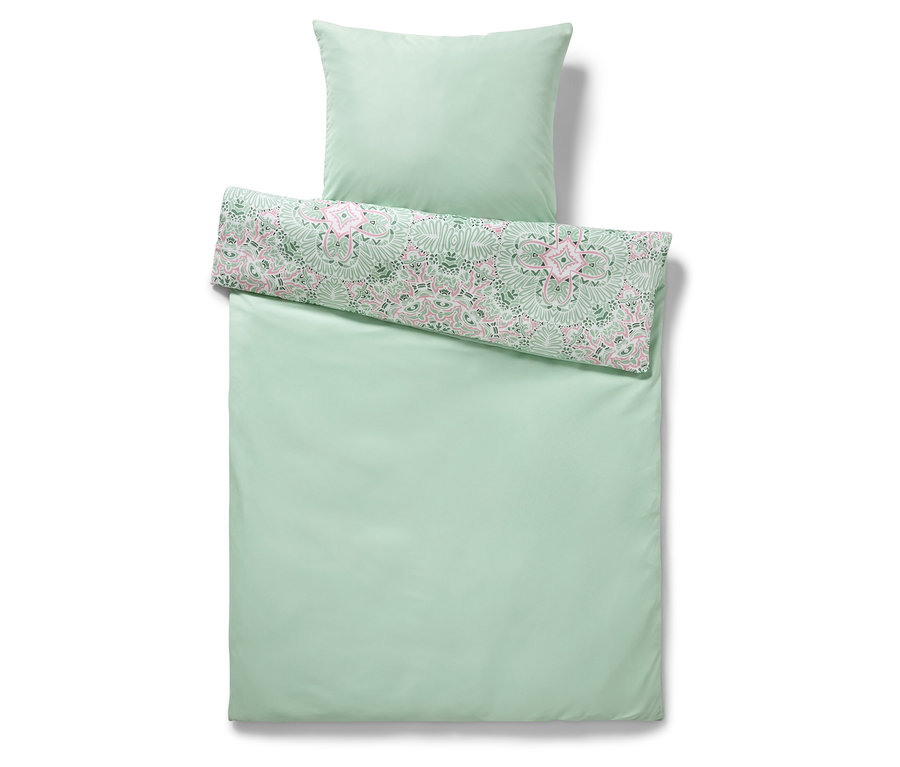 Parure de lit en microfibre verte de taille standard.