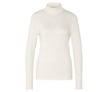 Blouse à col montant, crème