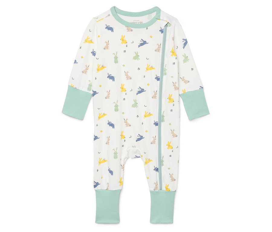 Pyjama bébé avec motif de lapin et manches longues.