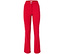 Pantalon rouge évasé sur fond blanc.