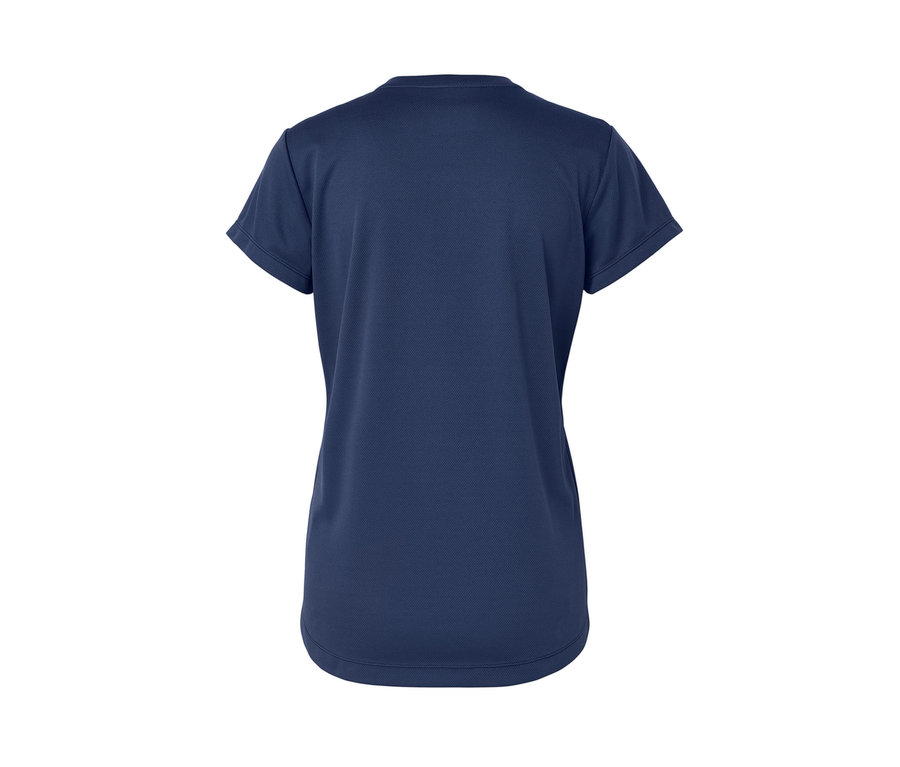 Vue arrière d'un t-shirt de sport marine à demi-fermeture éclair.