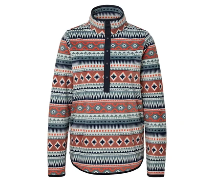 Pull en polaire à motifs avec boutons.