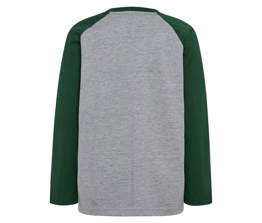 Vue arrière du t-shirt ample à manches raglan HUMMEL HMLJR BEE, vert.