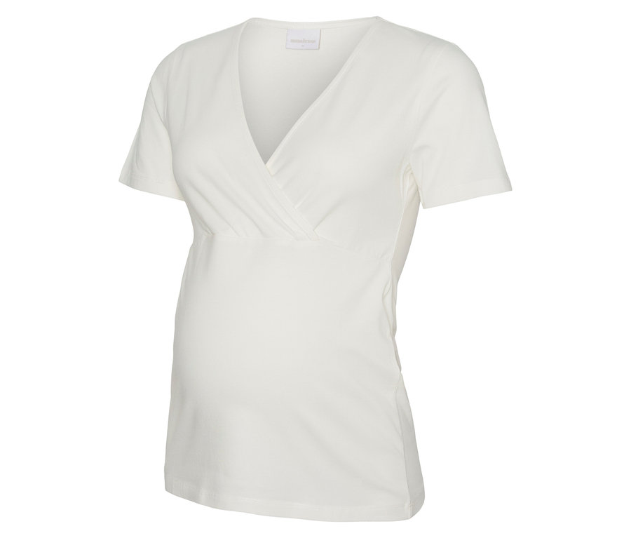 Haut de grossesse blanc MAMALICIOUS MLKERRIE TESS SS JRS TOP 2F 2-P NOOS avec col en V.