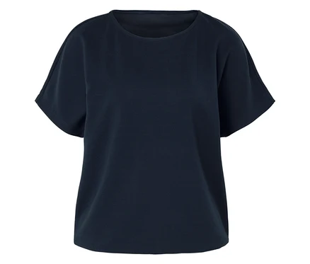 T-shirt bleu marine à manches courtes.