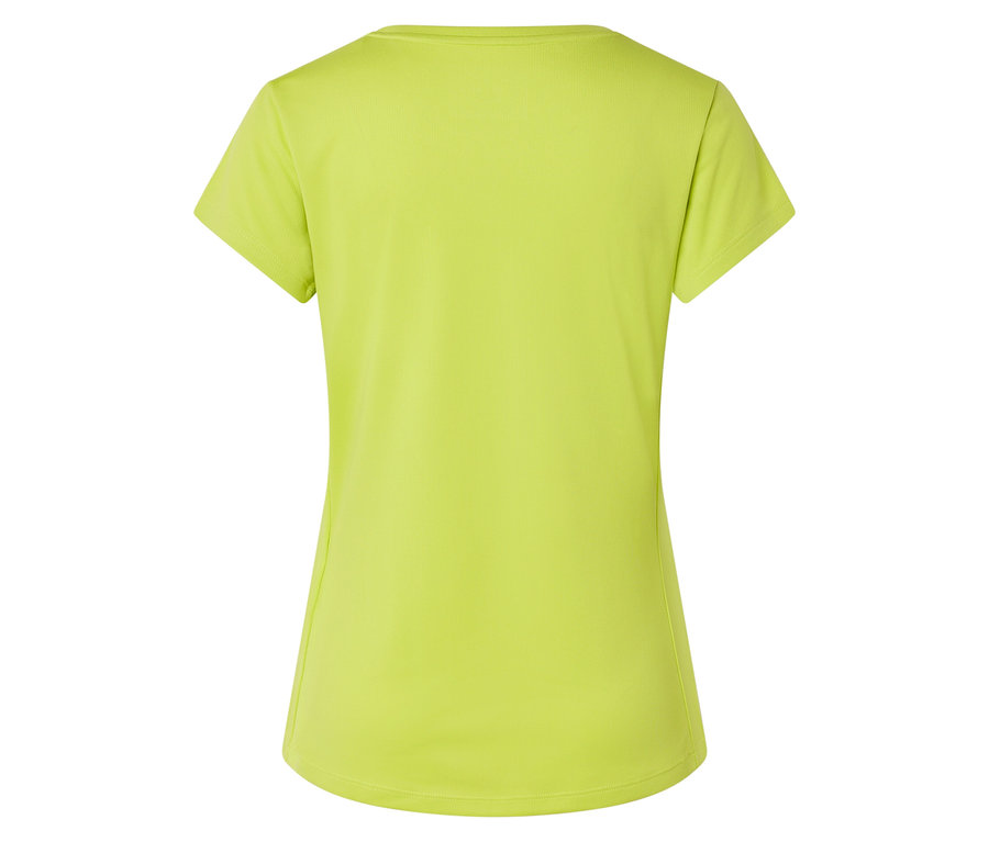 Vue arrière d'un t-shirt à manches courtes vert clair.