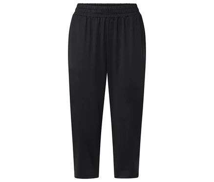 Pantalon en tissu noir avec taille élastique.
