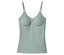 Débardeur vert clair avec col en V et soutien-gorge intégré.