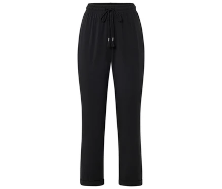 Pantalon noir avec cordon de serrage.