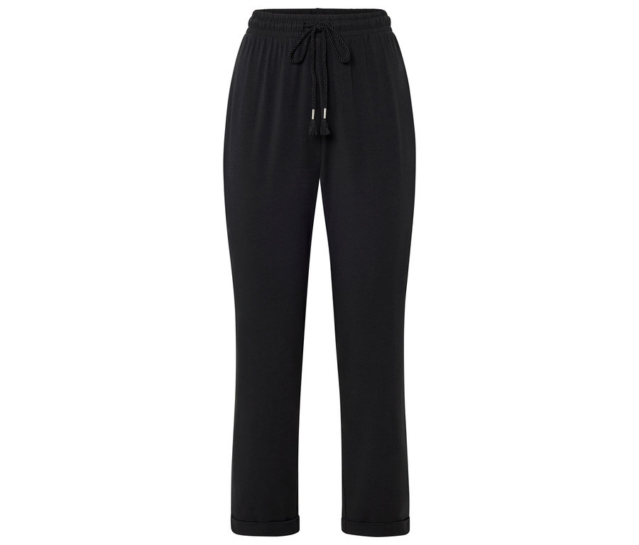 Pantalon noir avec cordon de serrage.