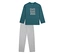 Pyjama enfant SCHIESSER «Skate»: haut à manches longues turquoise avec inscription «SKATE BOARDING» et pantalon long gris clair.