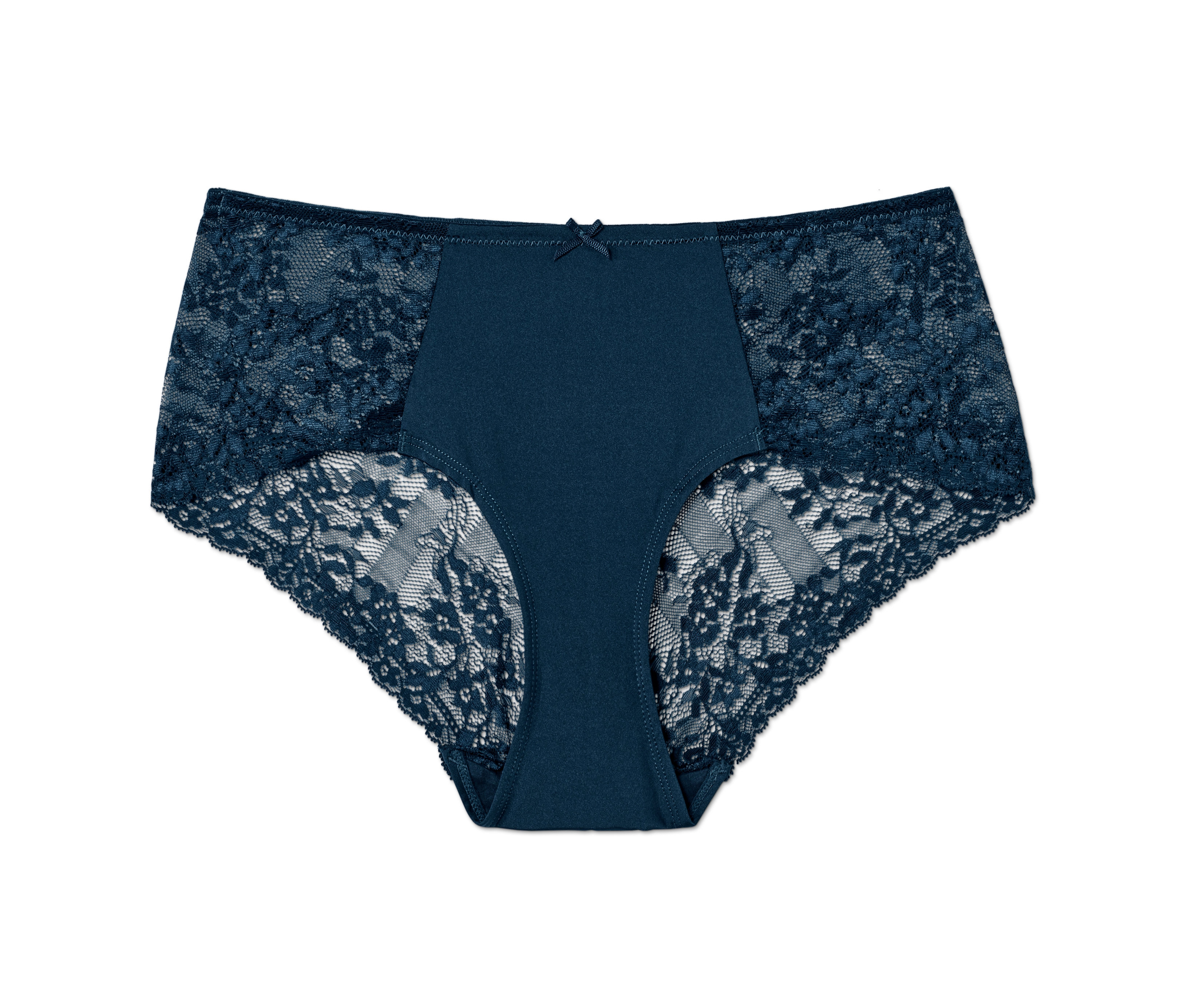 Culotte en dentelle bleu foncé.