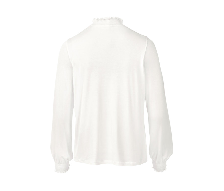 Blouse à col montant blanche vue de dos.