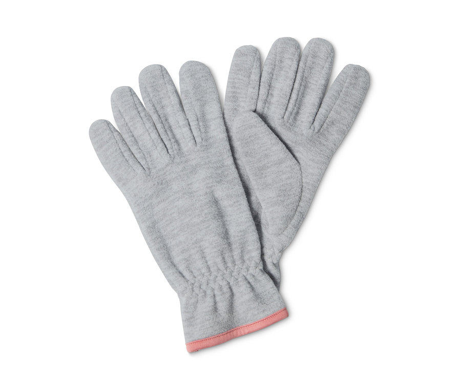 Deux gants en polaire gris.