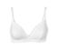 Soutien-gorge à coques souples blanc avec bordure en dentelle.