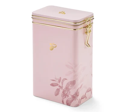 Une boîte pour café rose.