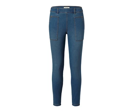 Tregging bleu avec taille élastique et poches.