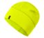 Un bonnet thermique jaune fluo sur fond blanc.