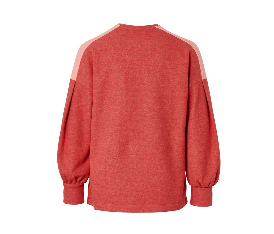 Vue arrière d'un sweat-shirt rouge.
