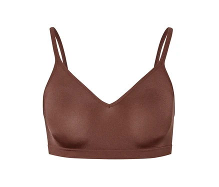 Soutien-gorge doux sans coutures marron.