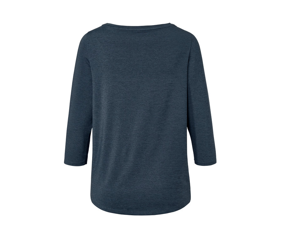 T-shirt fonctionnel bleu à manches 3/4.