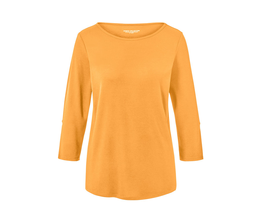 T-shirt fonctionnel orange à manches 3/4.