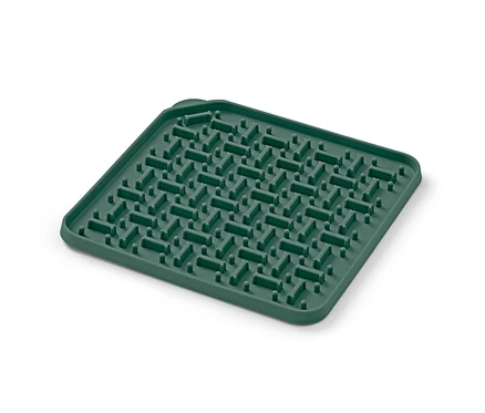 Tapis de léchage vert.