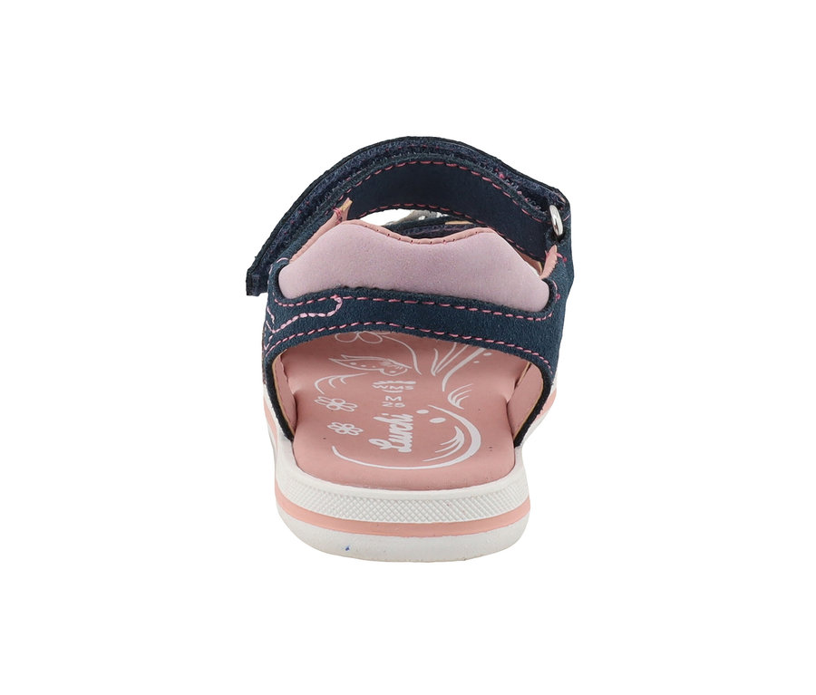 Vue arrière d'une sandale Lurchi bleu marine.