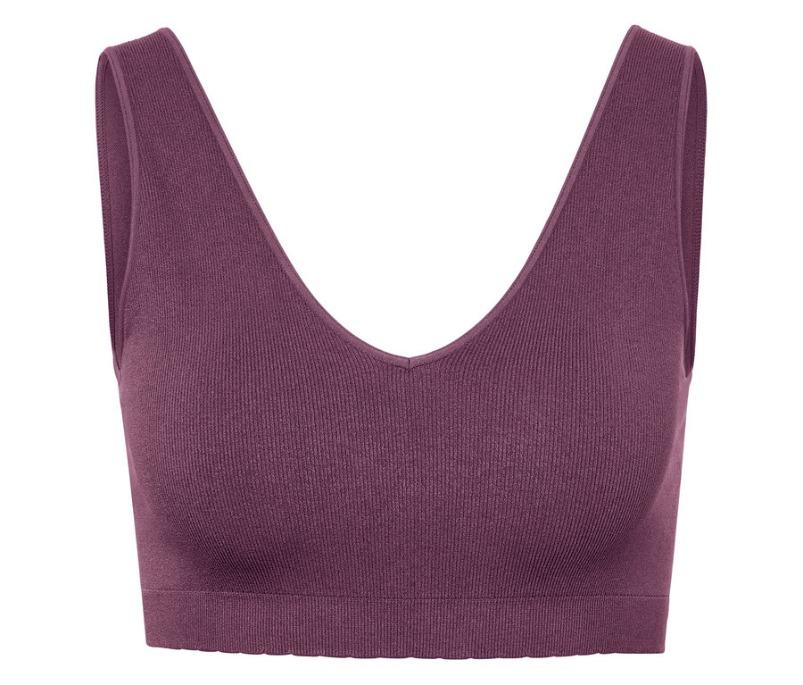 Soutien-gorge de sport prune à col en V.