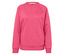 Sweat-shirt rose à manches longues sur fond blanc.