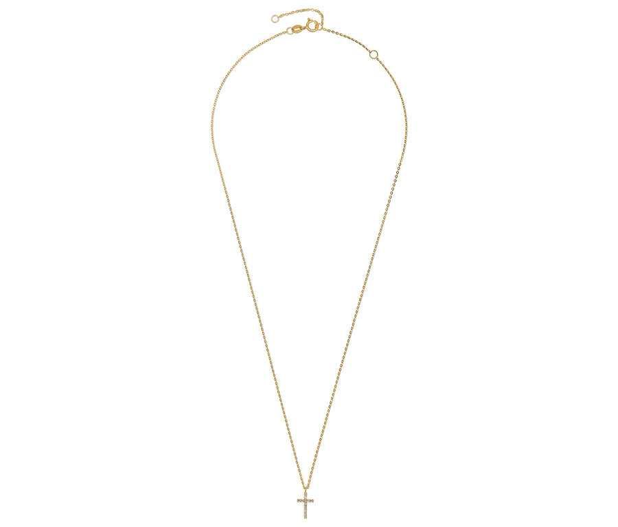 Collier en or avec pendentif croix.