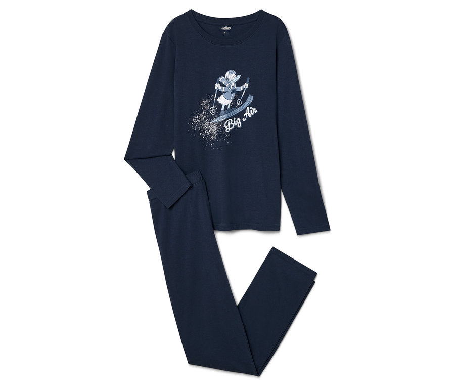Pyjama bleu marine avec un motif de skieur et l'inscription « Big Air ».