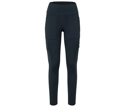 Un legging thermique outdoor noir avec des poches.