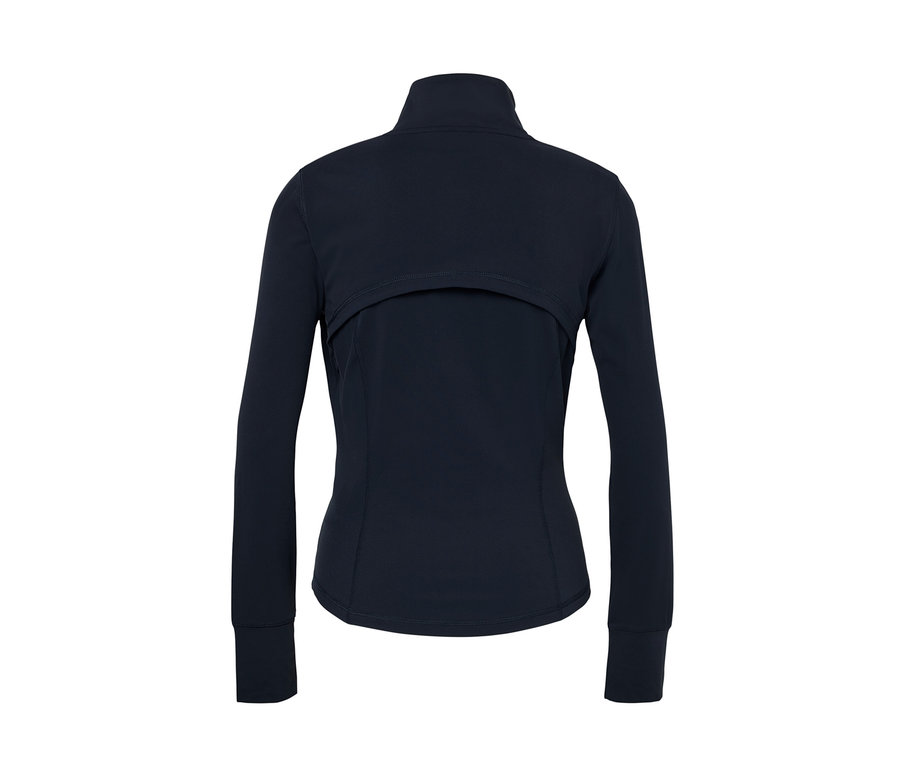 Veste fonctionnelle bleu foncé vue de dos.
