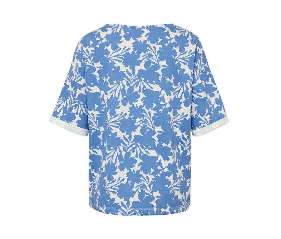 Sweat-shirt imprimé bleu clair.