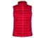 Gilet rouge matelassé avec fermeture éclair.