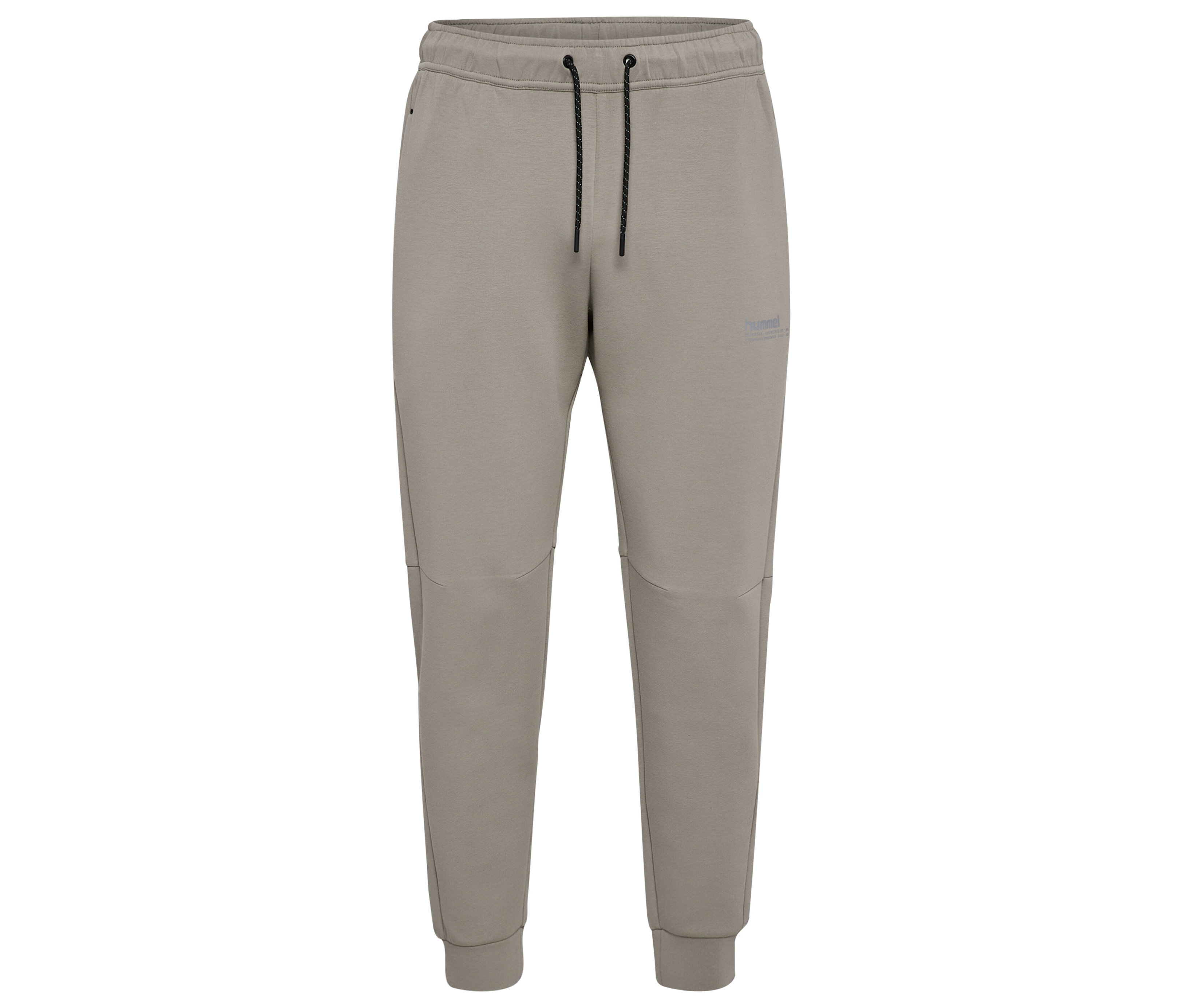 Pantalon de jogging HUMMEL gris pour homme avec cordon de serrage et empiècements latéraux.