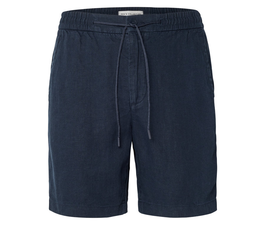 Short bleu marine avec cordon de serrage.