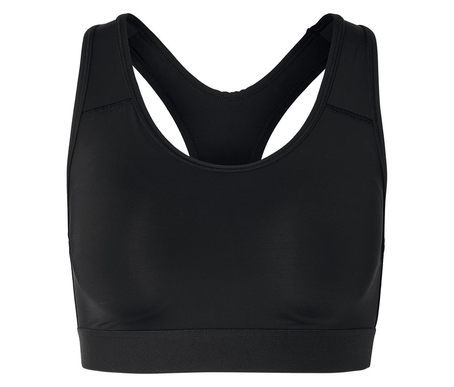 Soutien-gorge de sport noir dos nageur.