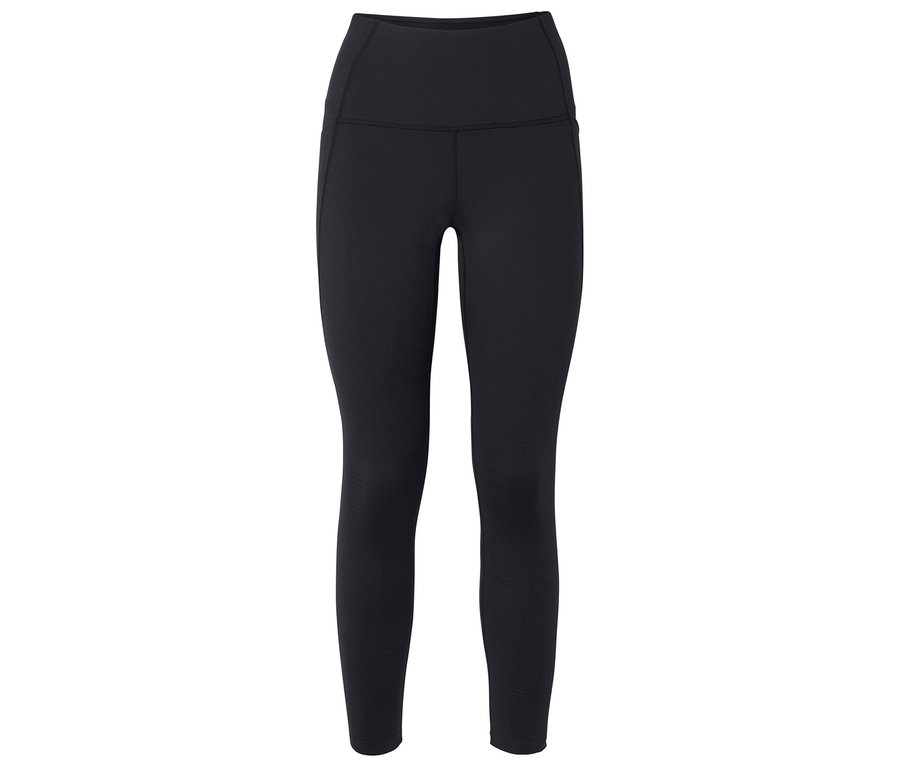 Leggings noirs taille haute sur fond neutre.
