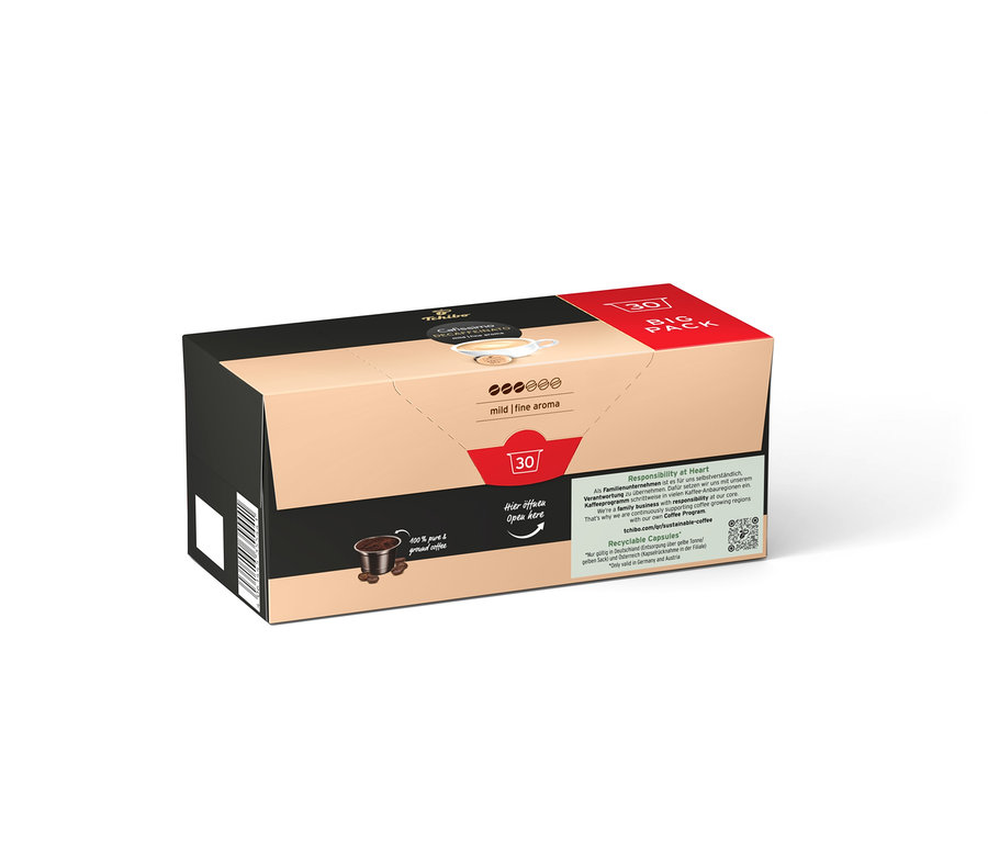 Paquet de Cafissimo Decaffeinato avec 30 capsules.