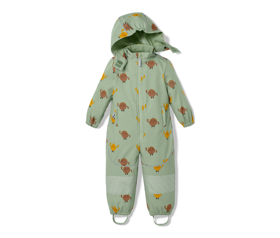 Une combinaison softshell verte à imprimé de monstres.