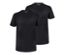 Deux t-shirts noirs à manches courtes et encolure ronde.
