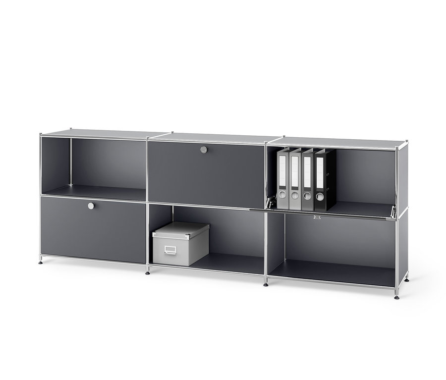 Buffet en métal gris « CN3 » à 3 abattants amovibles.