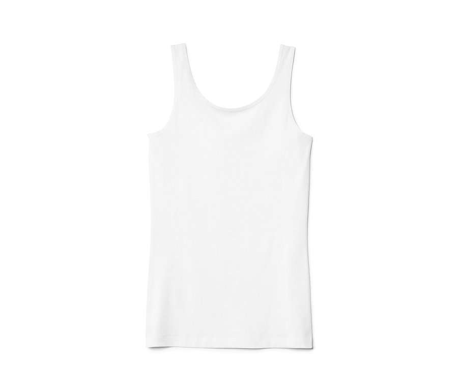 Débardeur blanc, 2 caracos sur fond blanc.