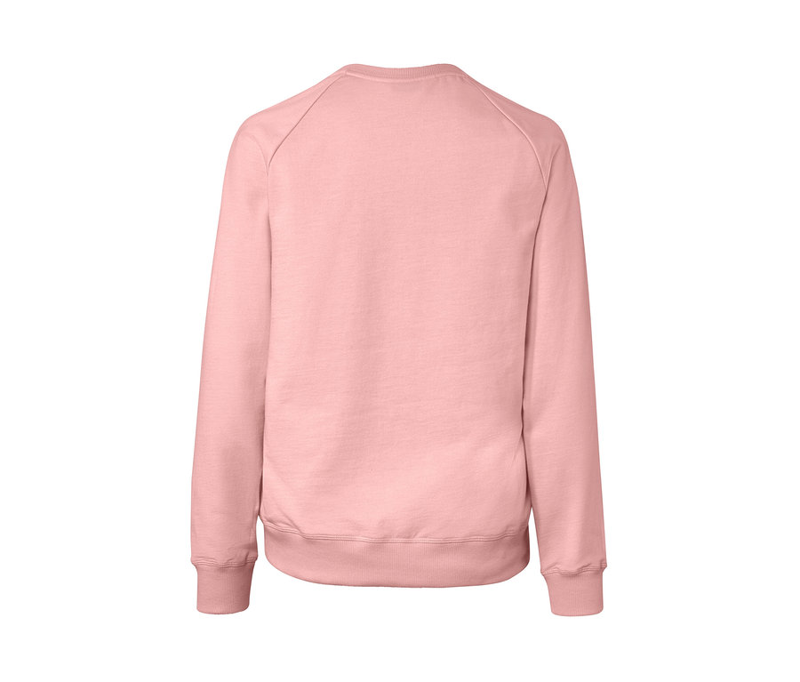 Vue arrière d'un sweatshirt de yoga rose.
