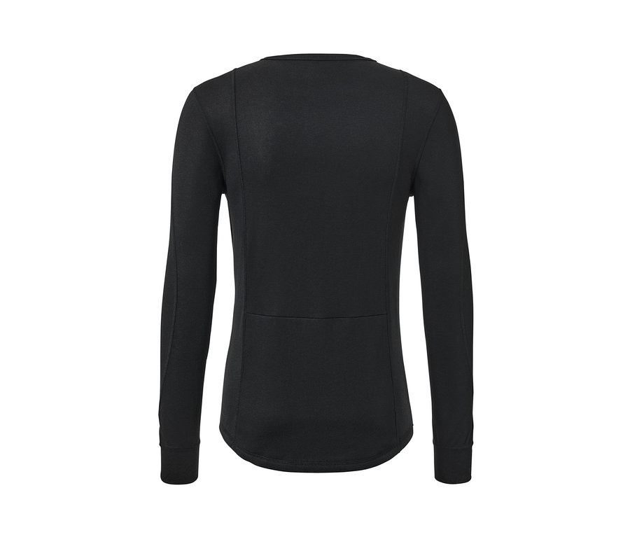 Sous-vêtement fonctionnel thermique noir à manches longues.