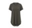 T-shirt long vert olive sur fond blanc.