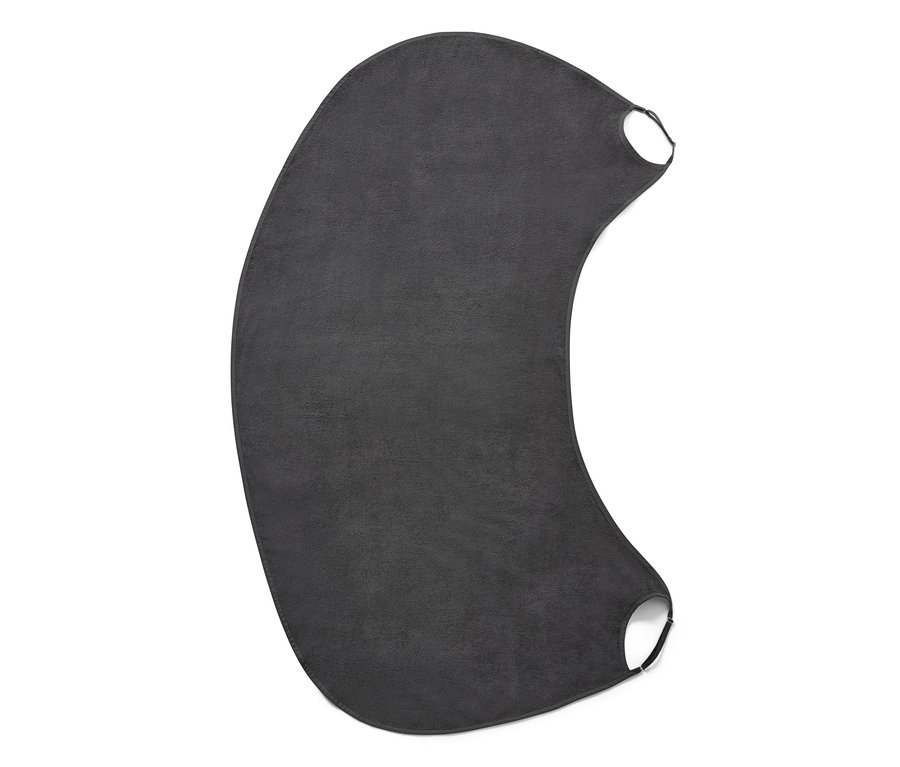 Robe-drap de bain anthracite avec trous pour les bras.