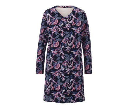 Chemise de nuit à manches longues avec un motif cachemire.